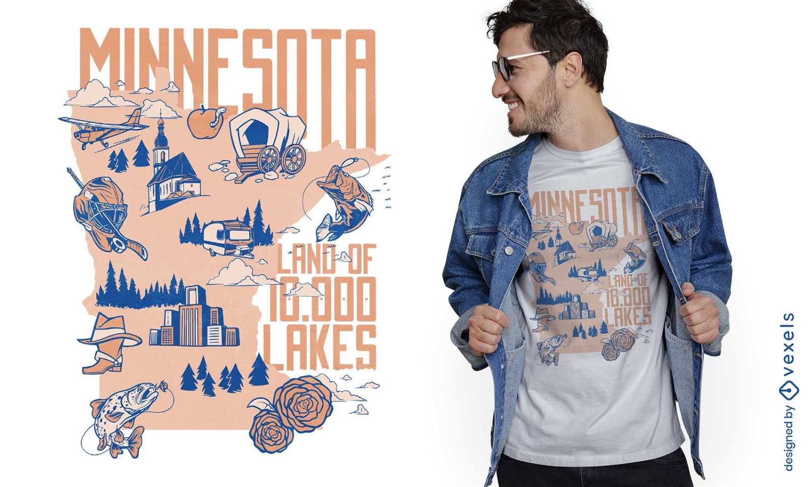 Minnesota lakes t-shirt design