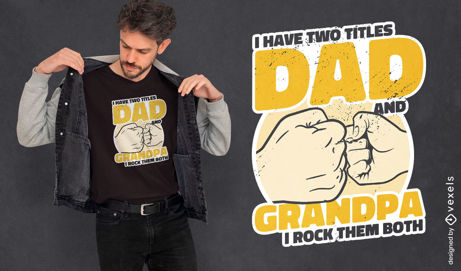 Diseño de camiseta de papá y abuelo.