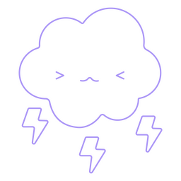 Regnerische Wolke und Blitze PNG-Design