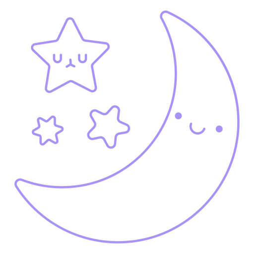 Sterne und Mond in Träumen PNG-Design