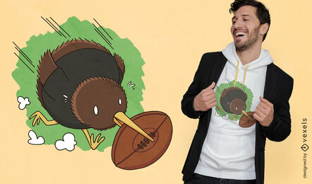 Kiwi animal rugby player t-shirt design