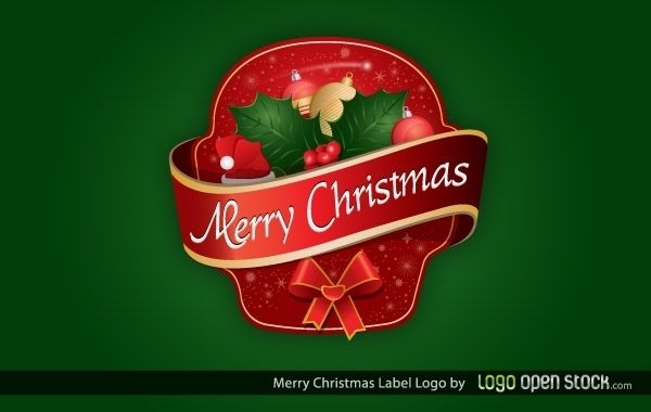 Frohe Weihnachten-Label-Logo