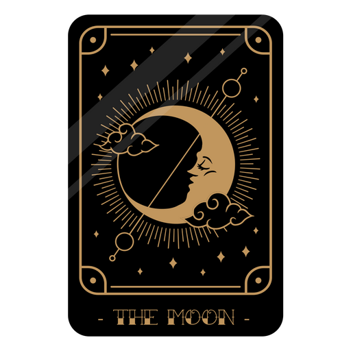 Moon card illuminating the unknown PNG Design