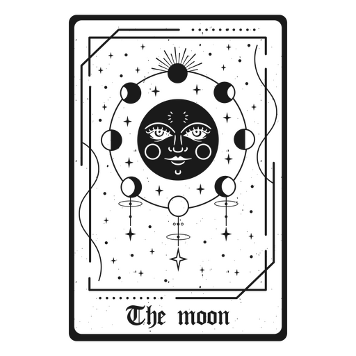 Esoteric moon card PNG Design