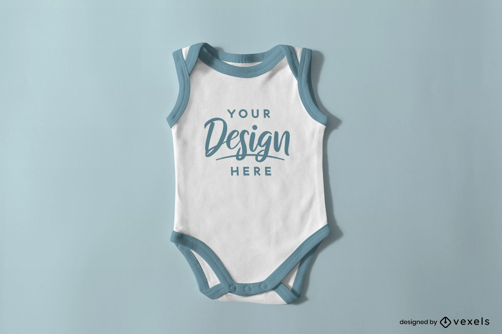 Baby onesie on solid background mockup