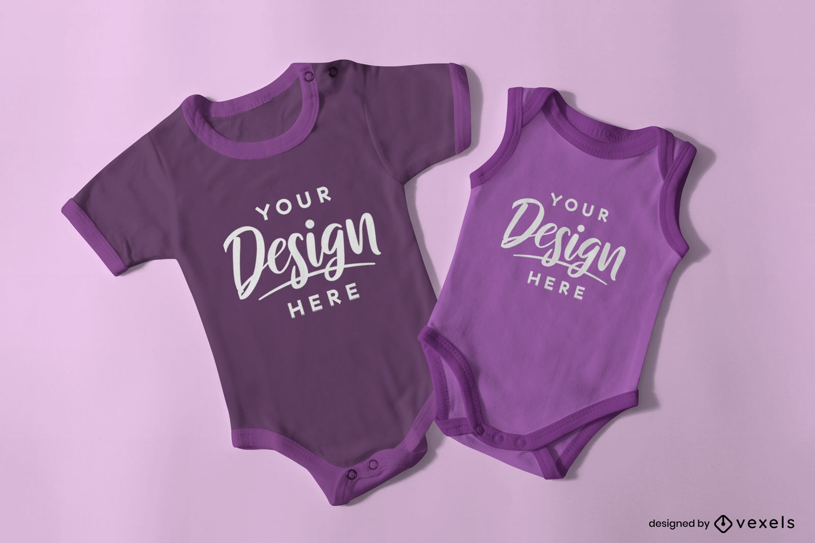 Purple onesies mockup design