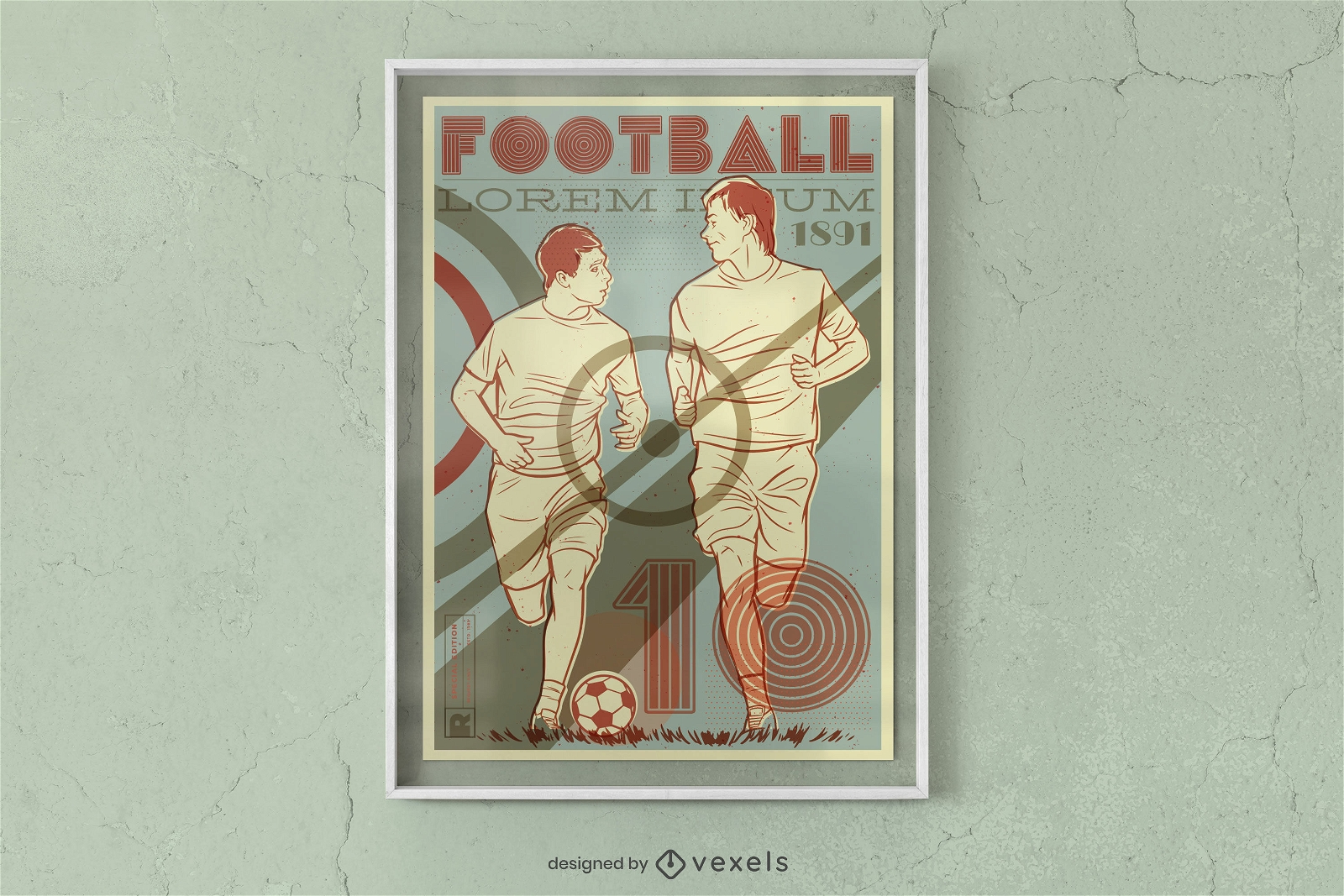 Football players sport poster design