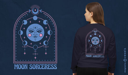 Mondzauberin Esoterik T-Shirt Design
