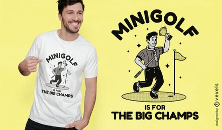 Minigolf-Retro-Cartoon-T-Shirt-Design
