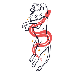 Löwe, der von einer Schlange zusammengerollt wird PNG-Design