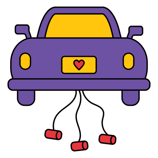 Purple wedding car PNG Design