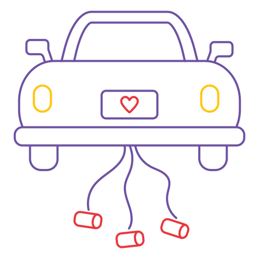 carro de casamento recém casado Desenho PNG