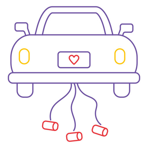 Just married wedding car PNG Design