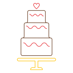 Design PNG E SVG De Ícone De Bolo De Casamento Para Camisetas