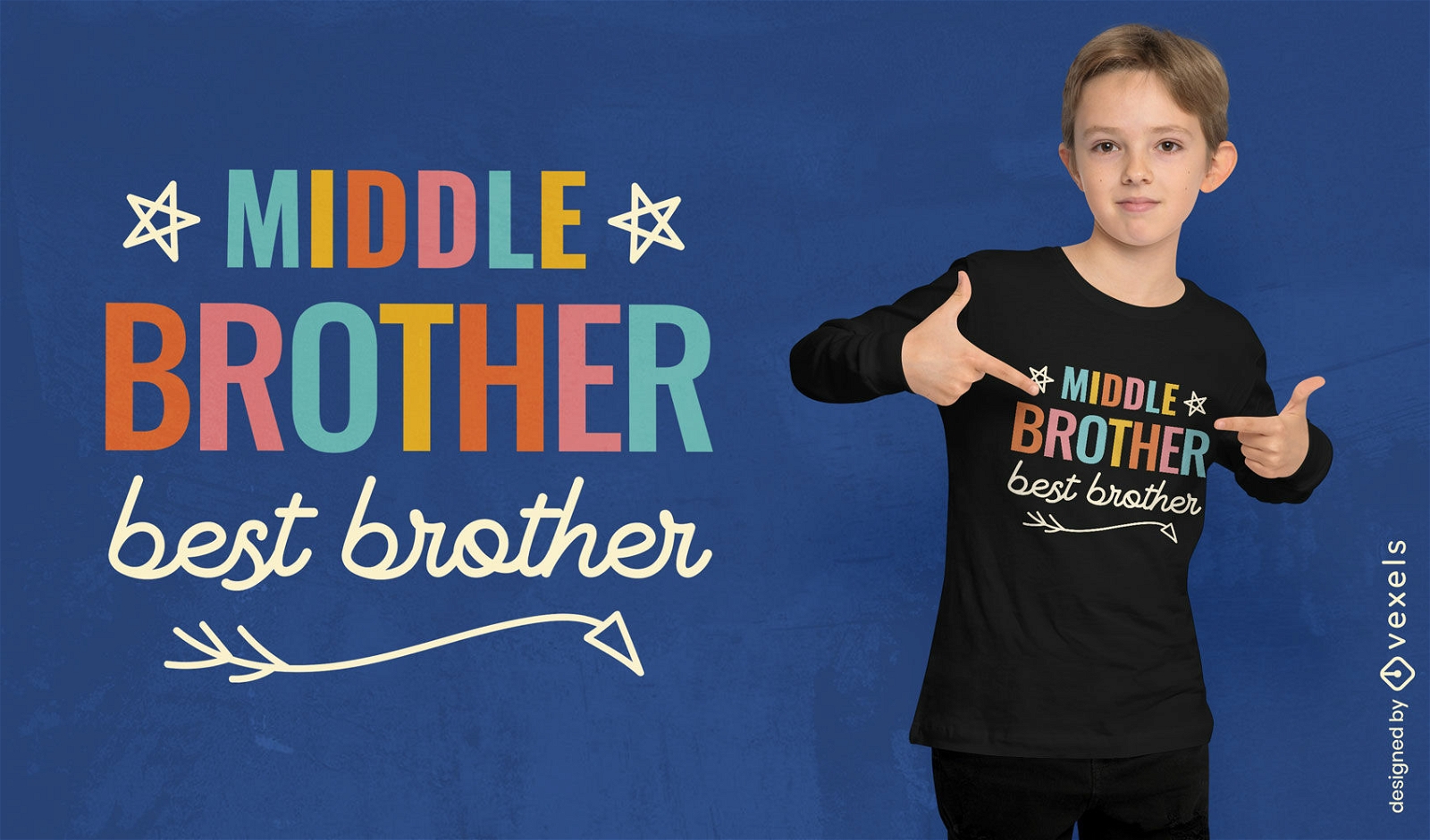 Diseño de camiseta de hermano medio mejor hermano