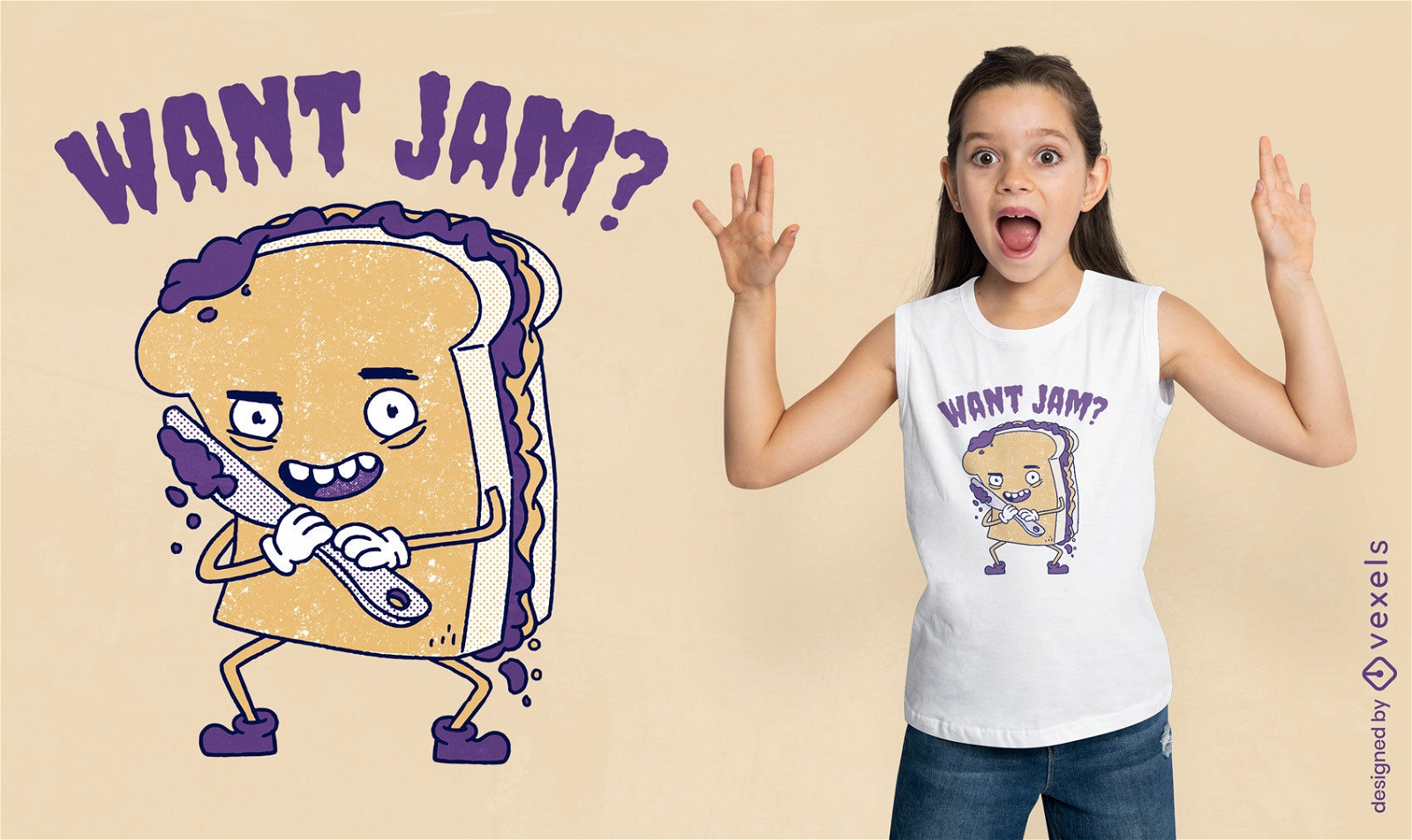 Jam sandwich funny quote t-shirt design