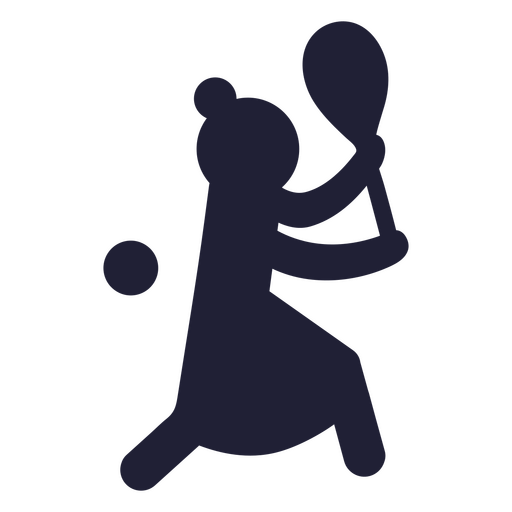 Silhouette of a woman tennis player serving PNG Design