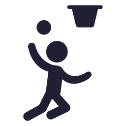 Silhouette of a man basketball player jumping PNG Design