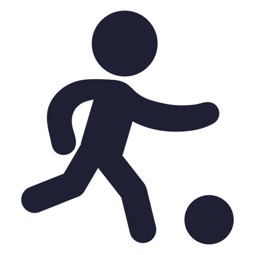 Silhouette of a man soccer player kicking PNG Design