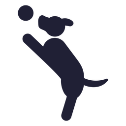 Silhouette of a dog player jumping PNG Design