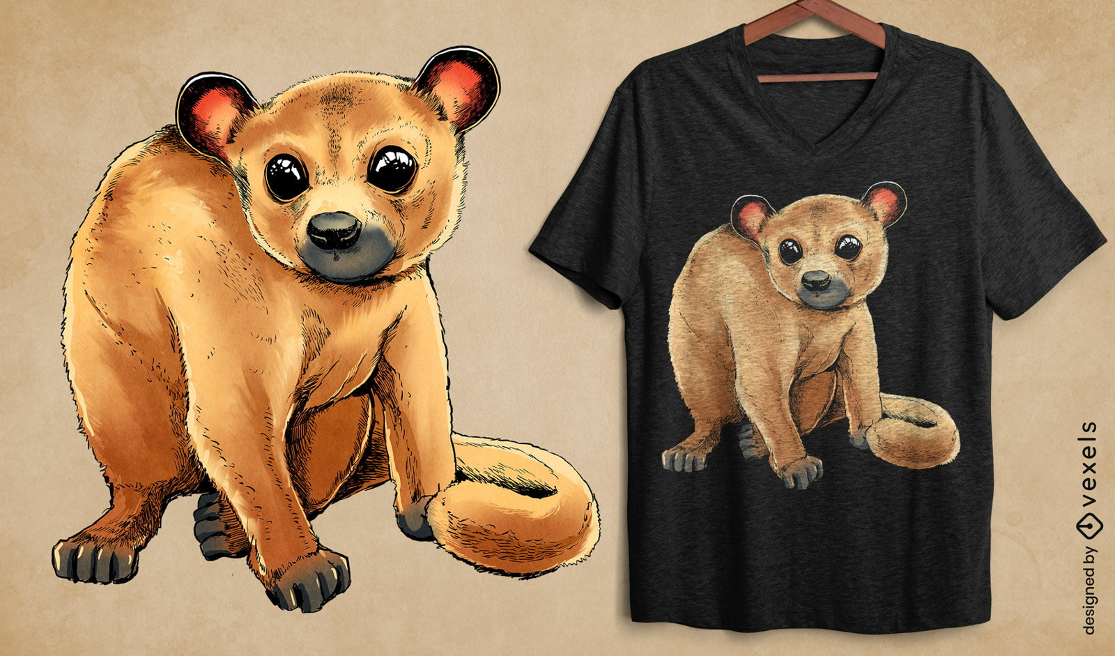 Dise?o de camiseta de animales Kinkajou.