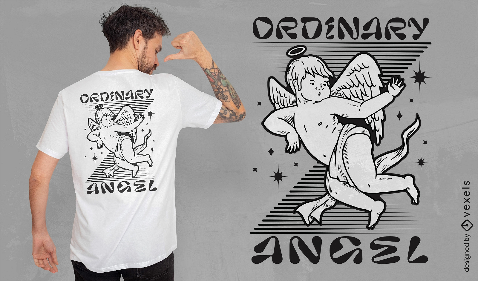 Design de camiseta com citação de anjo comum