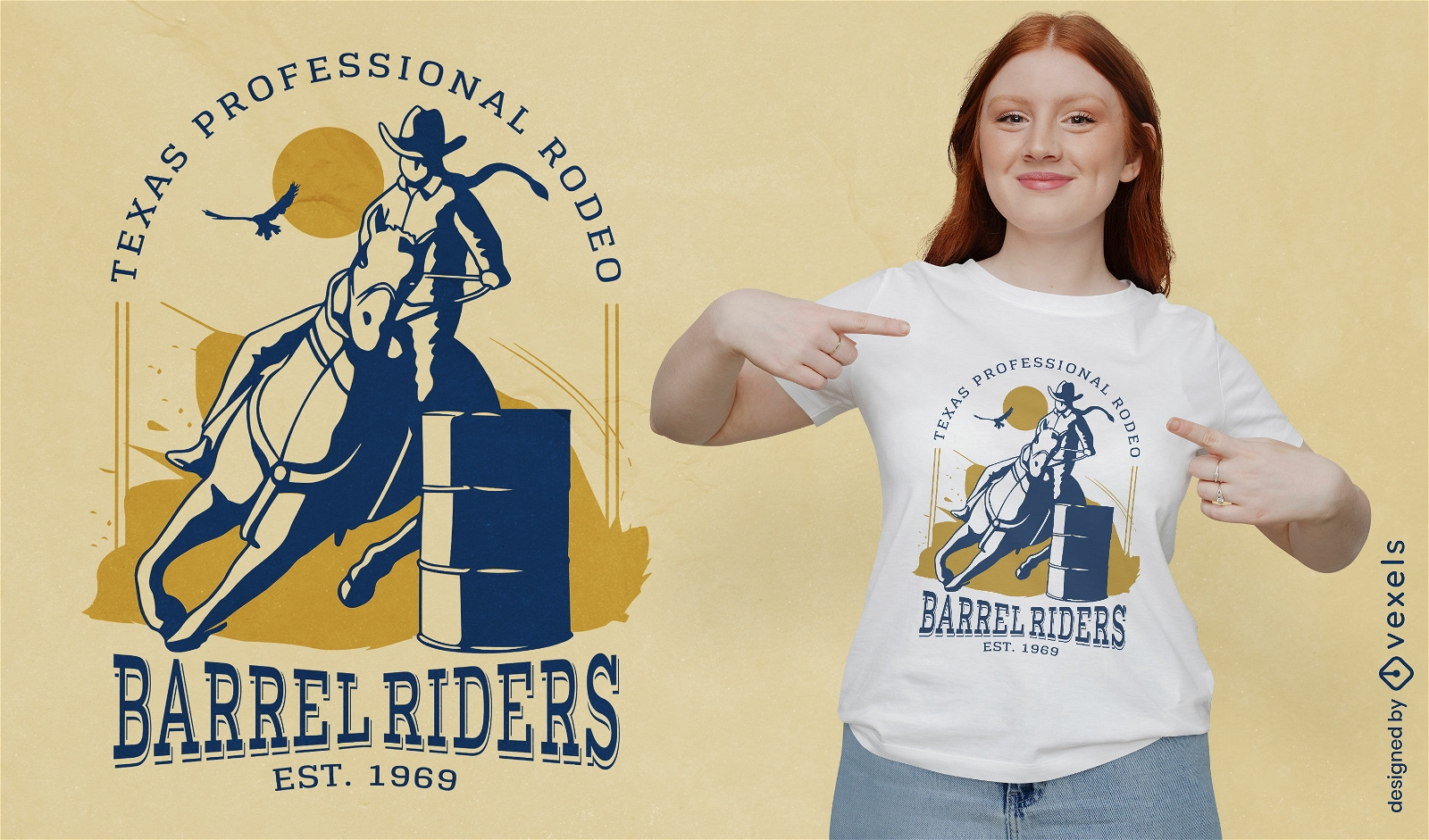 Barrel riders Texas t-shirt design