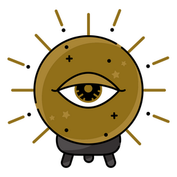 Uma bola de cristal brilhando com um olho misterioso Desenho PNG Transparent PNG