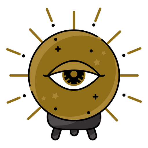Una bola de cristal que brilla con un ojo misterioso. Diseño PNG