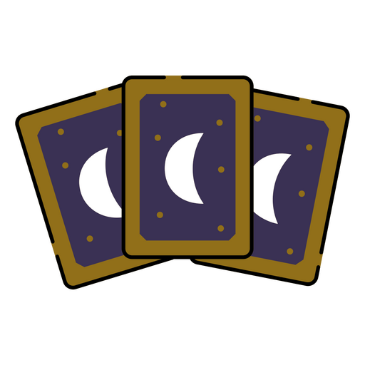 Carta de Tarot con símbolos de la Luna Diseño PNG