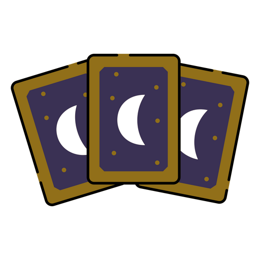 Tarotkarte mit Symbolen des Mondes PNG-Design