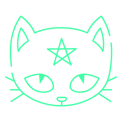 Gato com estrela na testa Desenho PNG