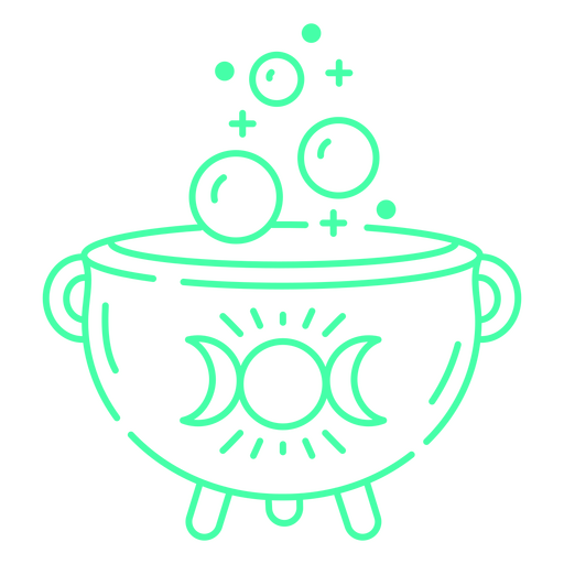 A magical cauldron filled with mysterious bubbling liquid PNG Design