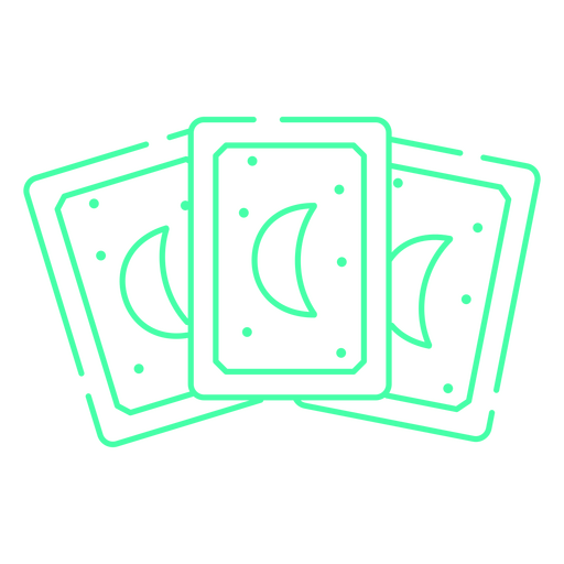 Cartas de tarot con un poderoso símbolo Diseño PNG