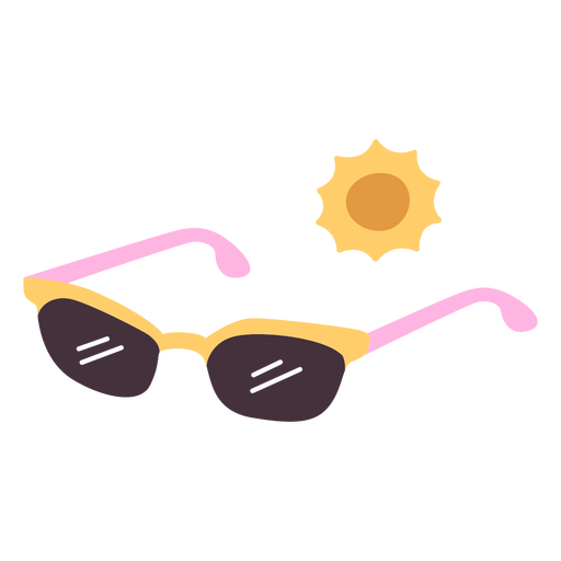 Gafas de sol planas de verano Diseño PNG