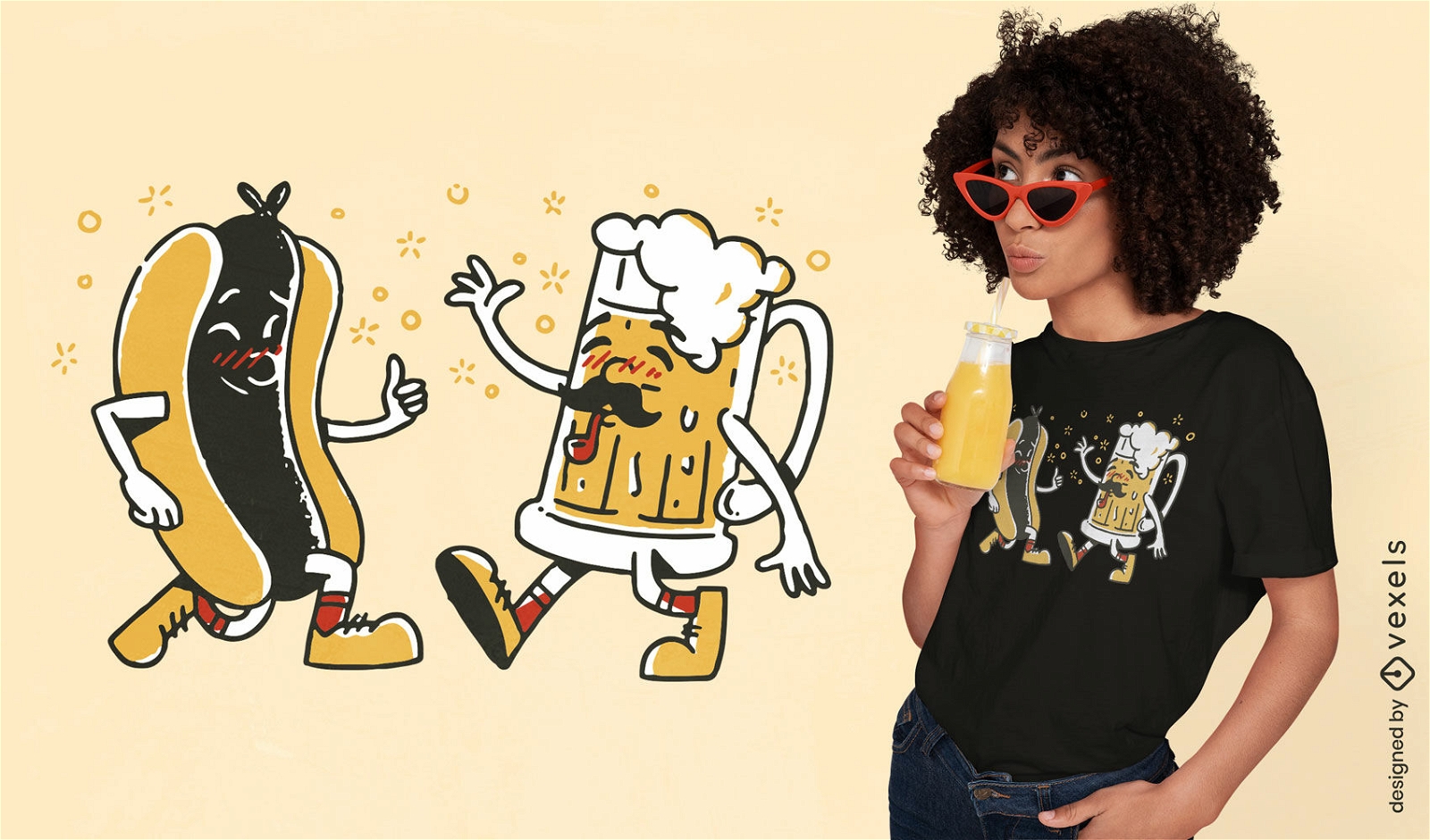 Diseño de camiseta de personajes de comida de Oktoberfest