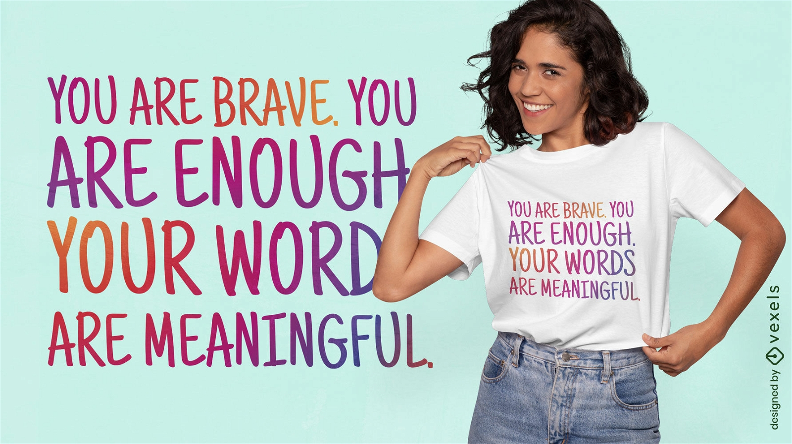 Você é corajoso design de camiseta com citação motivacional