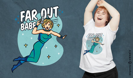 Space Babe Retro-Frauen-T-Shirt-Design