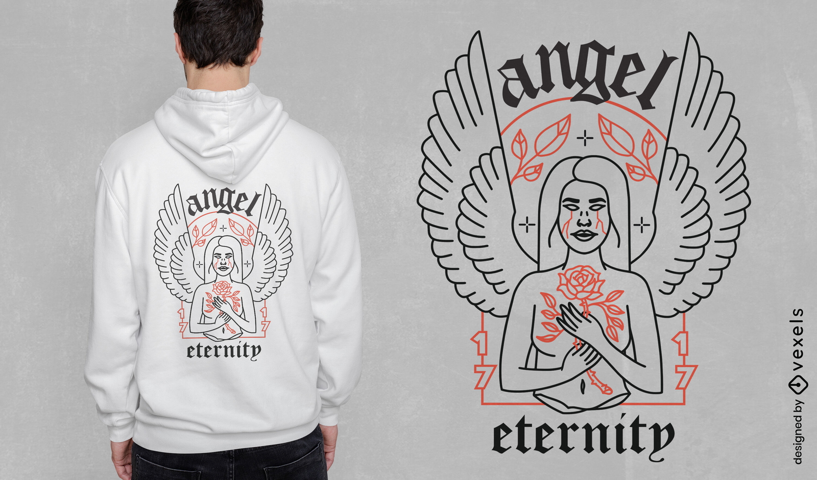 Diseño de camiseta de la eternidad del ángel.