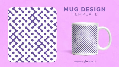 Monochrome dots design mug template
