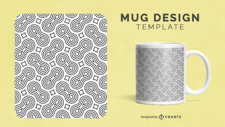 Abstract shapes design mug template