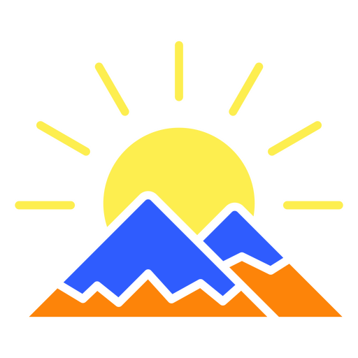 Sol nascendo sobre as montanhas Desenho PNG