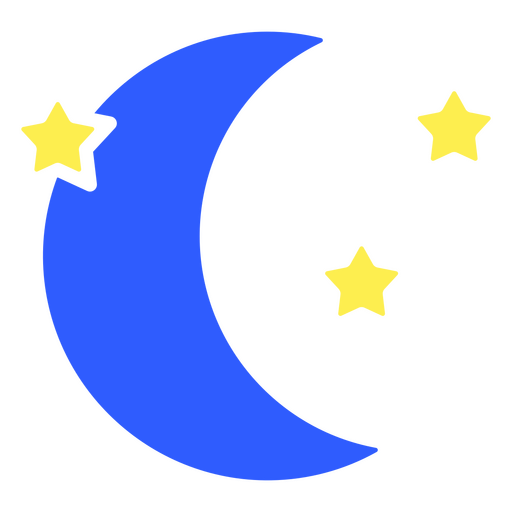 Moon and stars at midnight PNG Design