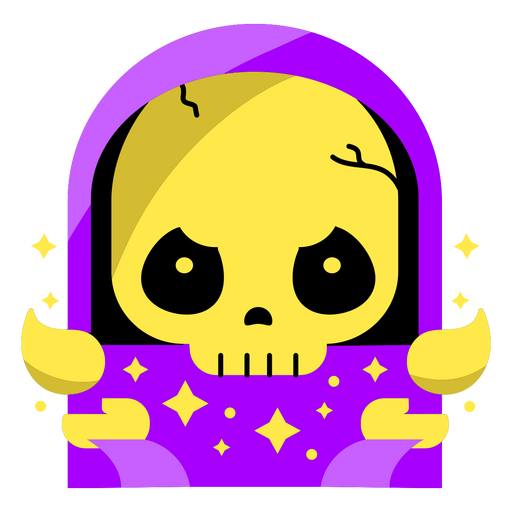 Grim reaper flat scary face PNG Design