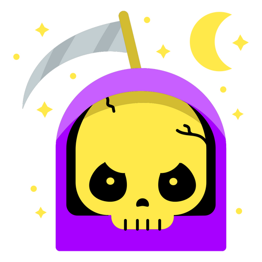 Grim reaper flat moon PNG Design