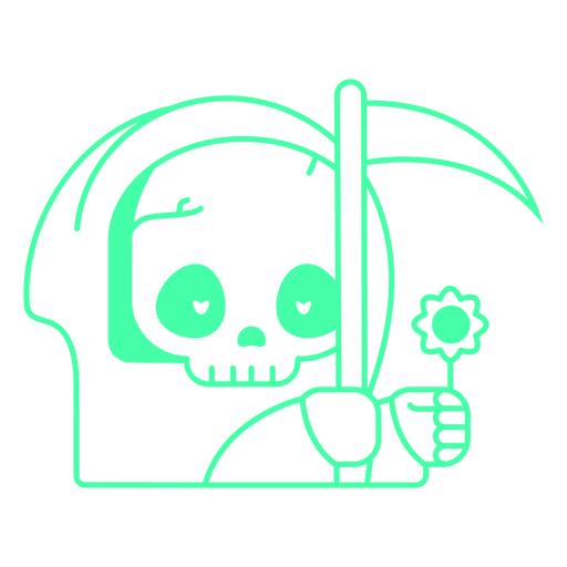 Grim reaper holding a daisy PNG Design