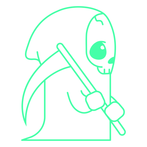 Grim reaper andando com uma foice Desenho PNG