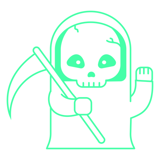 Grim reaper agitando la mano Diseño PNG