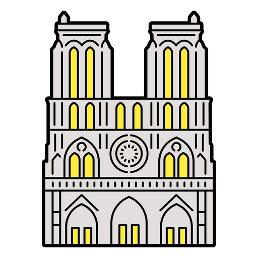 A Catedral de Notre Dame Desenho PNG