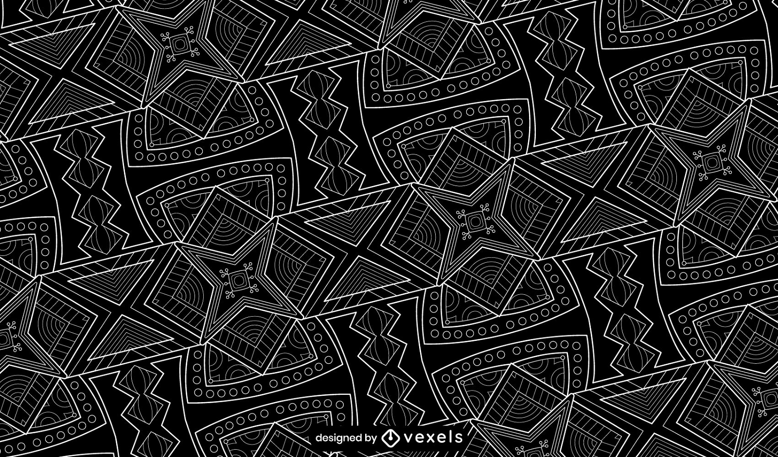 African culture black and white pattern design